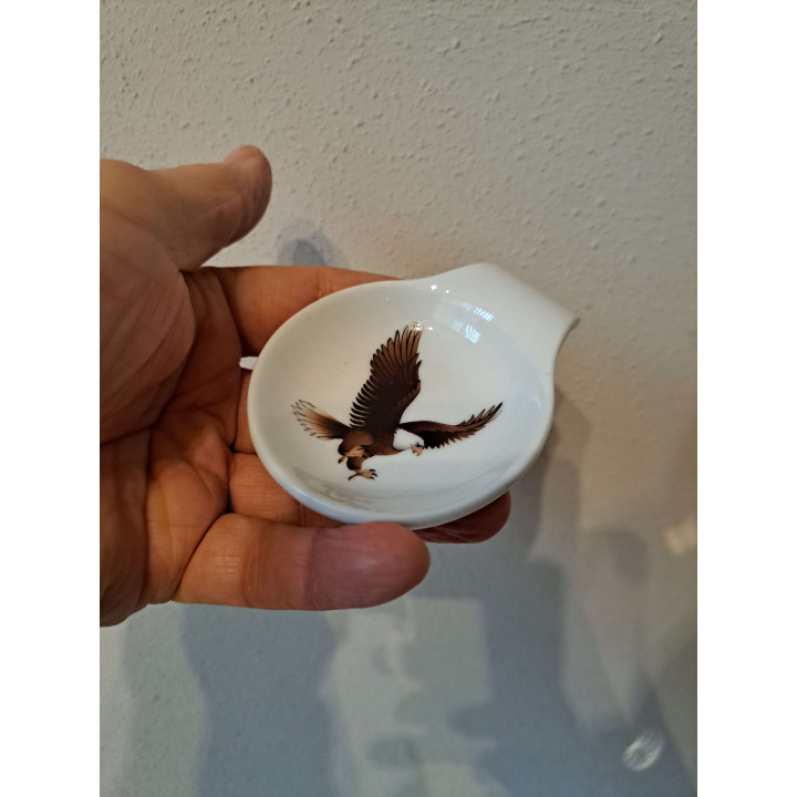 Amuseschaal met Adelaar vogel, porselein 9x7x2cm - handgemaakt