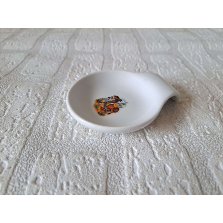 Amuseschaal met Ezel met mand, porselein 9x7x2cm - handgemaakt