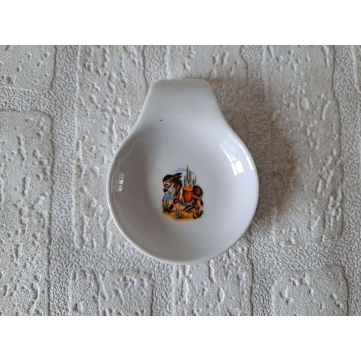 Amuseschaal met Ezel met mand, porselein 9x7x2cm - handgemaakt