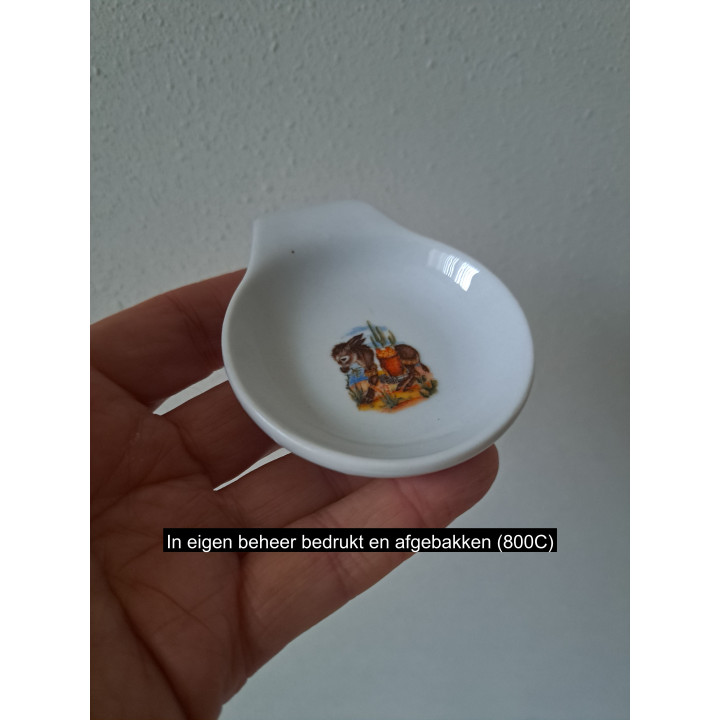 Amuseschaal met Ezel met mand, porselein 9x7x2cm