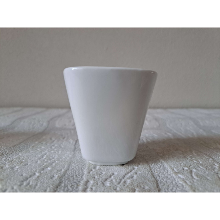 Bloempotje met Chihuahua hond, porselein 6x6x6cm - handgemaakt