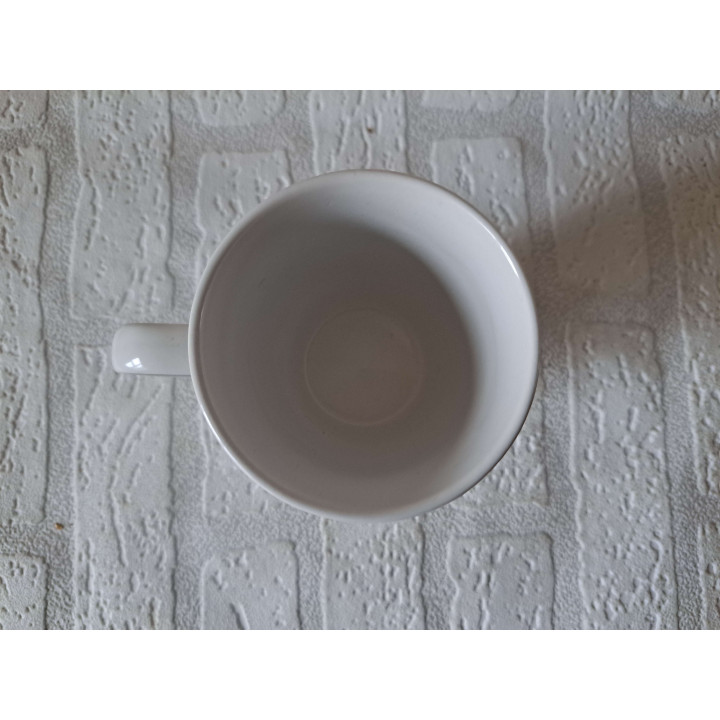 Beker mok met voet, Ezel met mand, Porselein D8xH11.5cm - handgemaakt