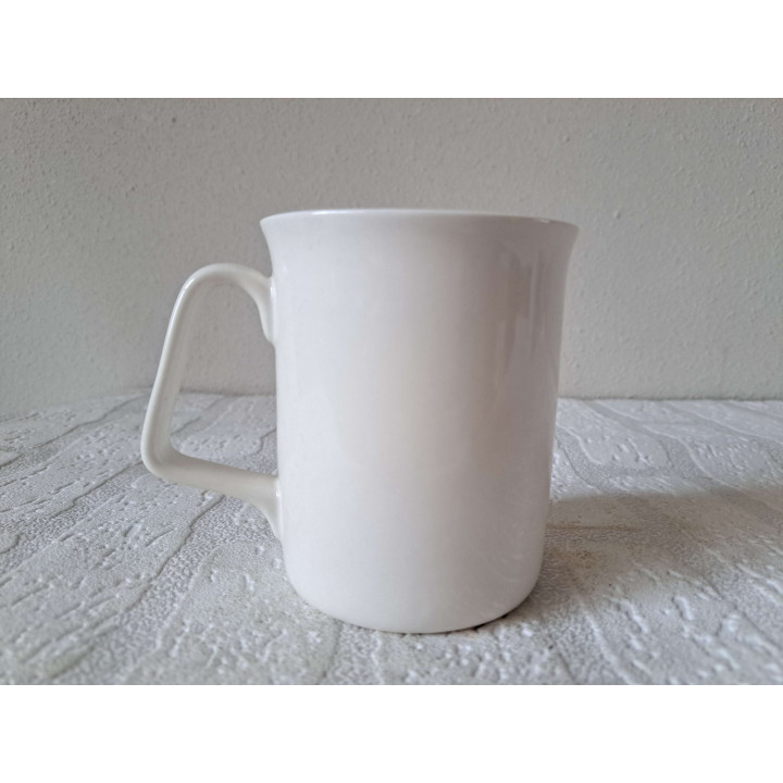 Beker mok met voet, Ezel met mand, Porselein D8xH10cm - handgemaakt