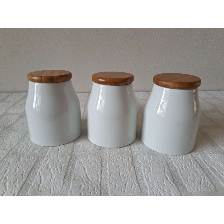 Set voorraadpotten Volkswagen surfplank, porselein D10xH12cm - handgemaakt