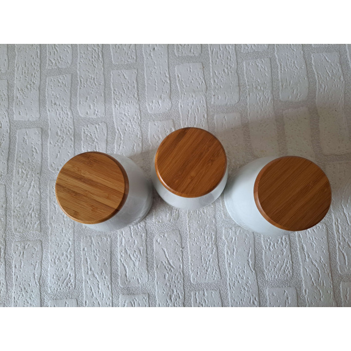 Set voorraadpotten Volkswagen surfplank, porselein D10xH12cm - handgemaakt