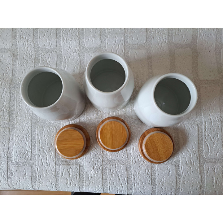 Set voorraadpotten Volkswagen surfplank, porselein D10xH12cm - handgemaakt