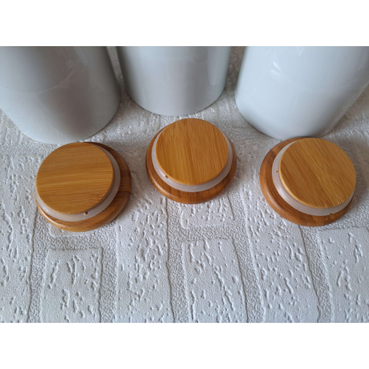 Set voorraadpotten Volkswagen surfplank, porselein D10xH12cm - handgemaakt