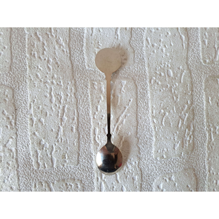 Theelepeltje met Dalmatier hond, metaal - porselein 2x11.5cm  - Verzamelobject