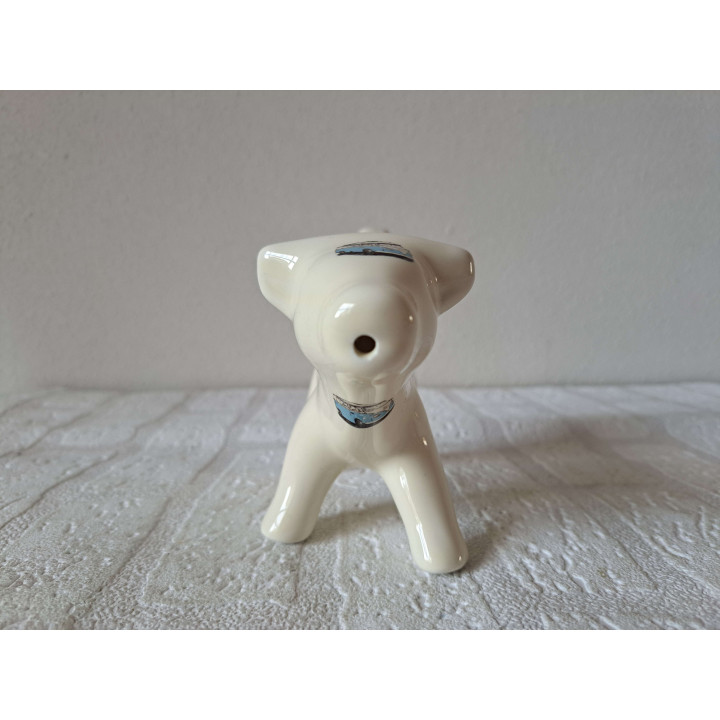 Melkkan koe met Volkswagen bus, porselein 18x7x10cm bw - handgemaakt