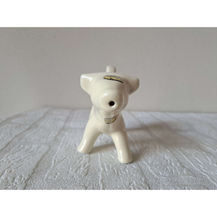 Melkkan koe met Volkswagen bus, porselein 18x7x10cm bw - handgemaakt