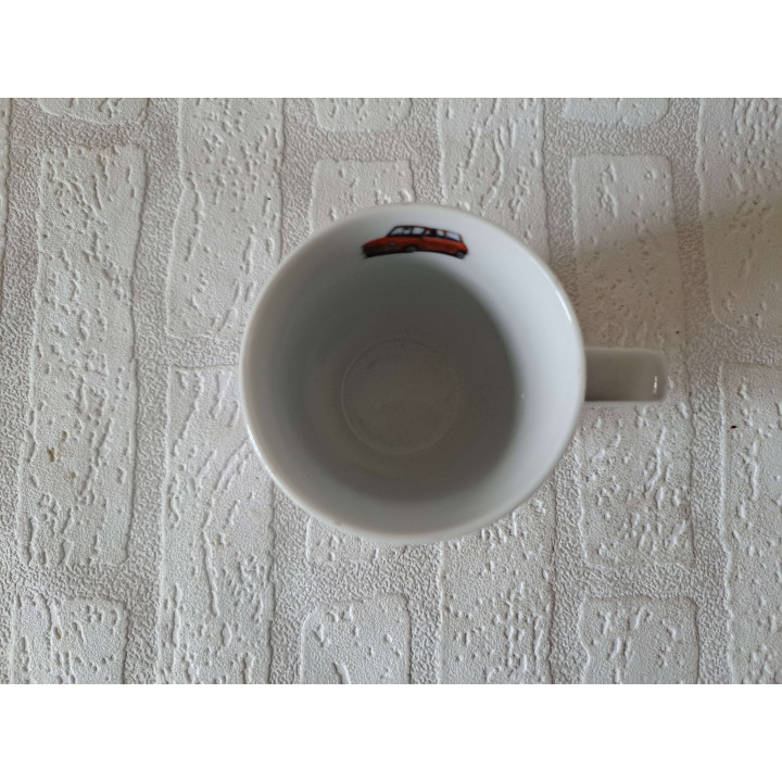 Beker Mok met Mini Cooper 1956, Porselein D7.5xH10cm - handgemaakt