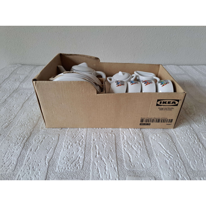 Kinderservies met Volkswagen bussen, porselein 26x15x10.5cm - handgemaakt