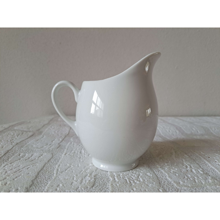 Melkkan met oranje Volkswagen bus, porselein 12x8x11.5cm - handgemaakt