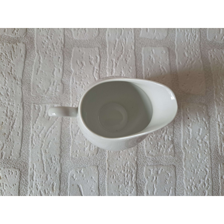 Melkkan met oranje Volkswagen bus, porselein 12x8x11.5cm - handgemaakt