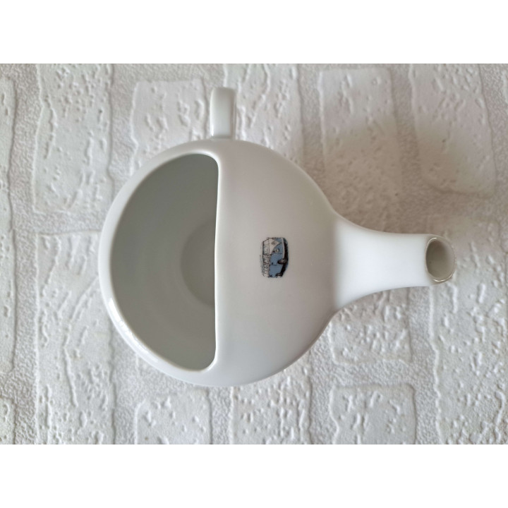 Melkkan met Volkswagen bussen, porselein 14x12x8cm - handgemaakt