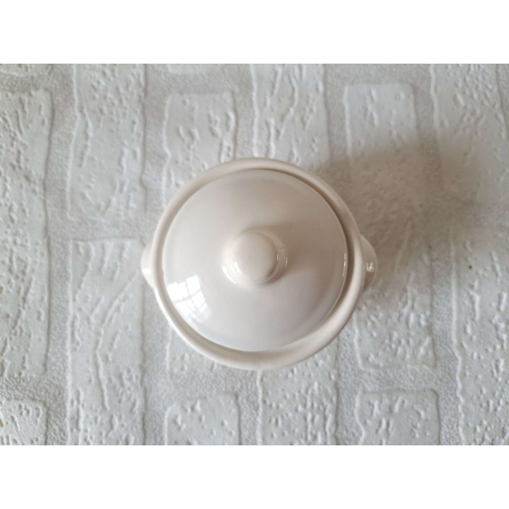 Suikerpotje met historische kledendracht, porselein D9xH10cm - handgemaakt