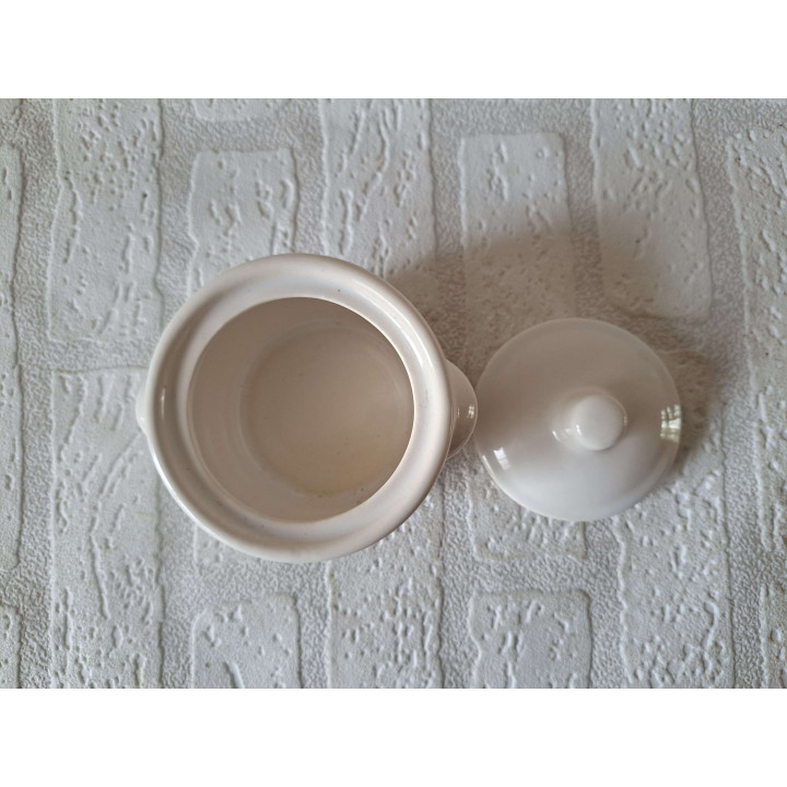 Suikerpotje met historische kledendracht, porselein D9xH10cm - handgemaakt