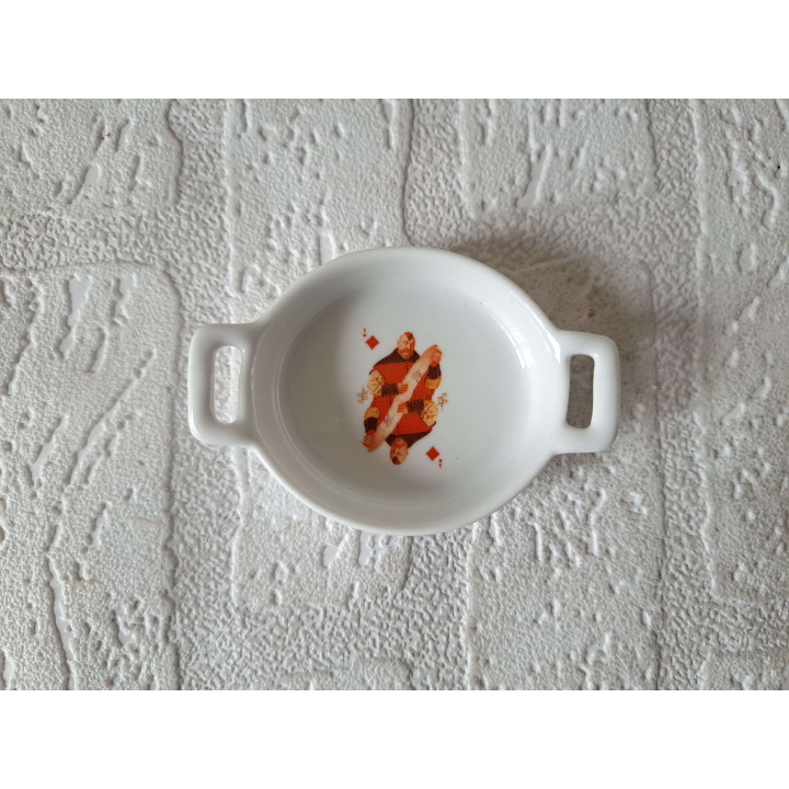 Amuseschaaltje, Ruiten Joker speelkaart, Porselein 8.5x6x2cm - handgemaakt