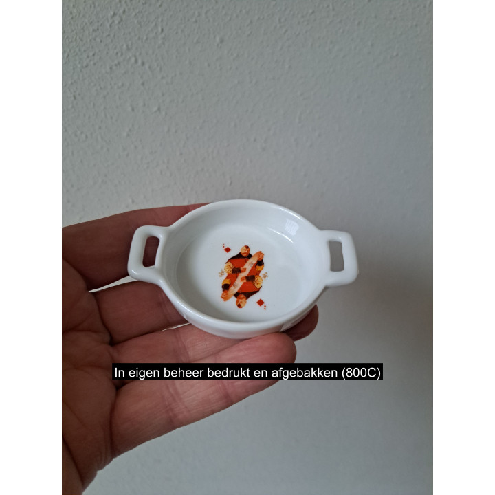 Amuseschaaltje, Ruiten Joker speelkaart, Porselein 8.5x6x2cm