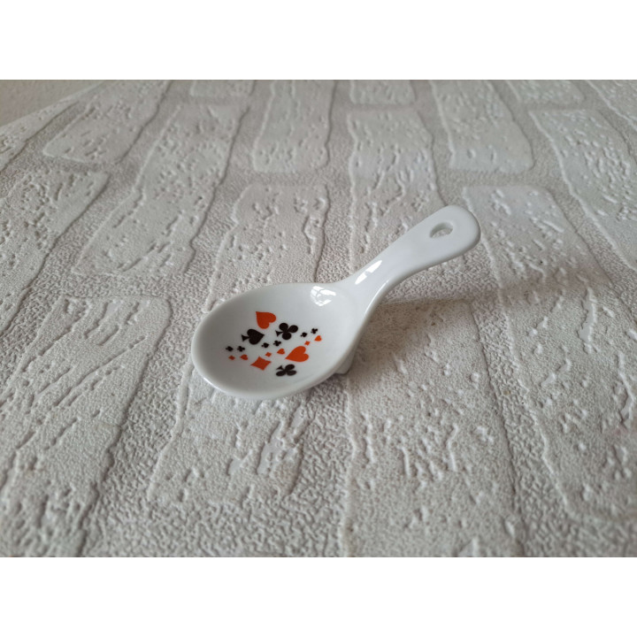 Playing Card Symbols Amuse Spoon Porcelain