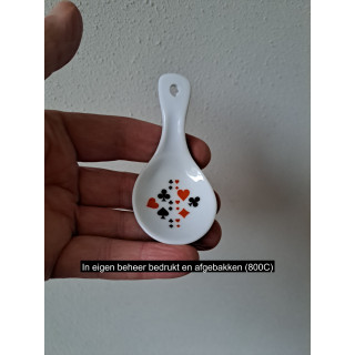 Amuselepel met Speelkaarten symbolen, porselein 10x5x5cm