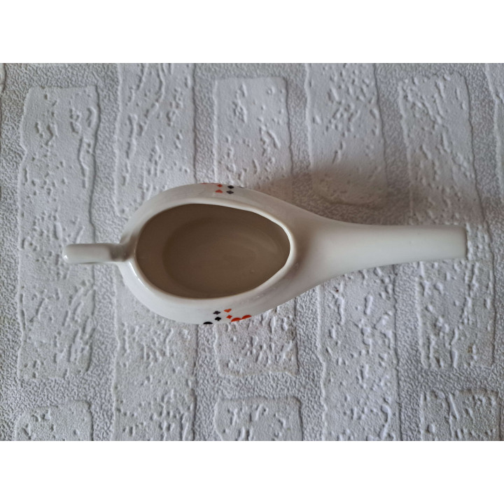 Melkkan met Speelkaarten symbolen, porselein 16x6.5x6cm- handgemaakt