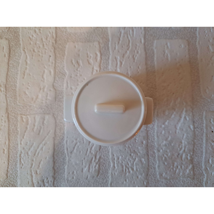 Suikerpotje met konijnen, porselein D7xH8cm - handgemaakt