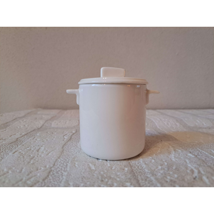 Suikerpotje met Volkswagen bus foto, porselein D7xH8cm - handgemaakt