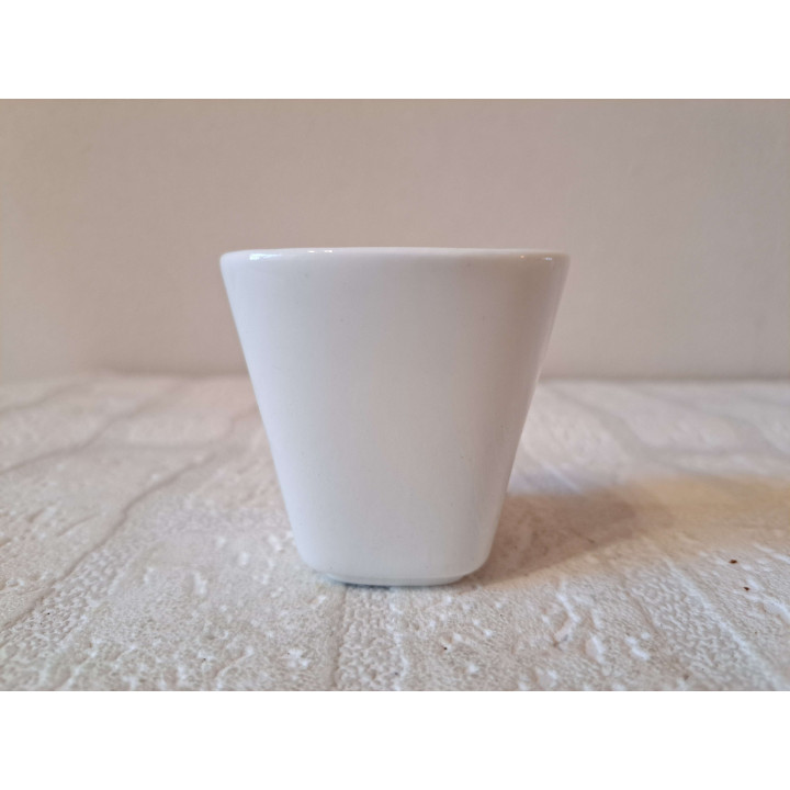 Bloempotje met Paradijsvogel, porselein 6x6x6cm - handgemaakt