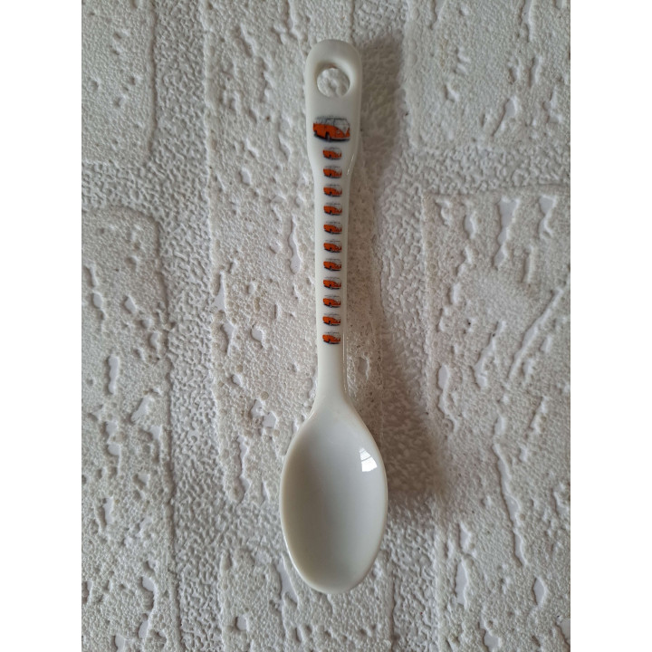 Theelepeltje rood Volkswagen bus, porselein 13x2.5x1.5cm - Verzamelobject