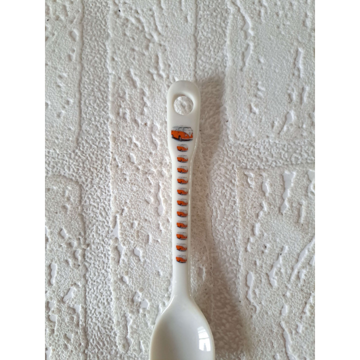 Theelepeltje rood Volkswagen bus, porselein 13x2.5x1.5cm - Verzamelobject