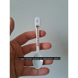 Theelepeltje oranje Volkswagen bus, porselein 13x2.5x1.5cm b