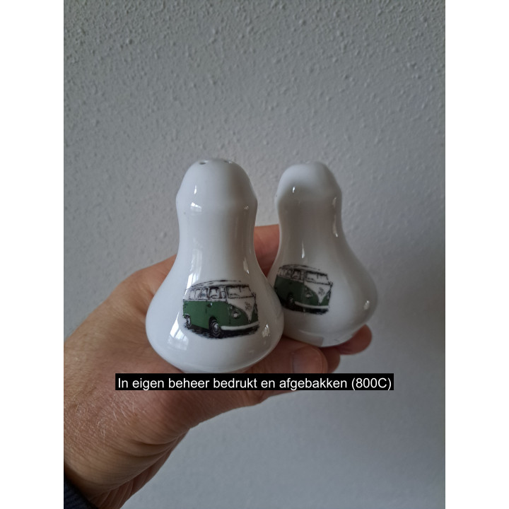 Volkswagen bus peper en zoutstel porselein D5.5xH8cm gn