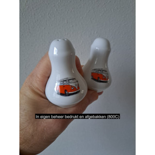 Volkswagen bus peper en zoutstel porselein D5.5xH8cm oe