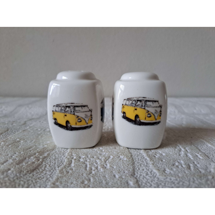 Volkswagen bussen peper en zoutstel, porselein 3.5x3.5x5.5cm - peper en zoutstellen