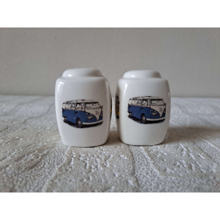 Volkswagen bussen peper en zoutstel, porselein 3.5x3.5x5.5cm - peper en zoutstellen