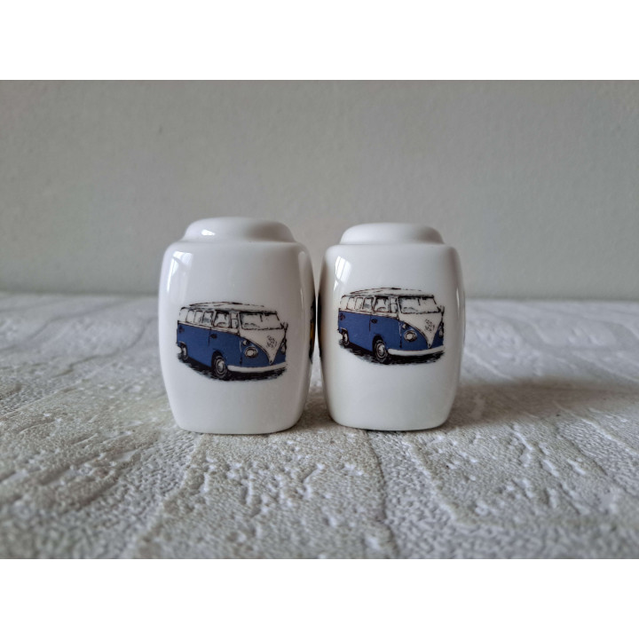 Volkswagen bussen peper en zoutstel, porselein 3.5x3.5x5.5cm - peper en zoutstellen