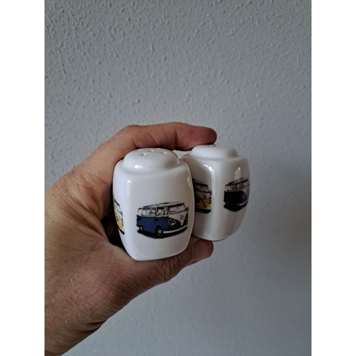 Volkswagen bussen peper en zoutstel, porselein 3.5x3.5x5.5cm - peper en zoutstellen