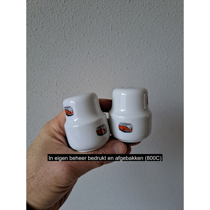 Volkswagen bussen peper en zoutstel, porselein D4.5xH6cm