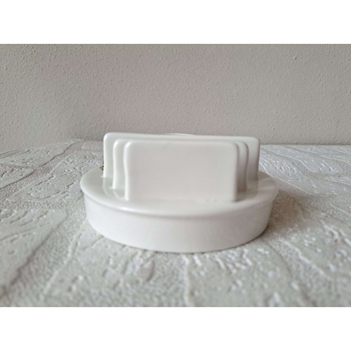 Eierdopje, toasthouder Mini Cooper 1956, porselein D11.5xH5cm - handgemaakt