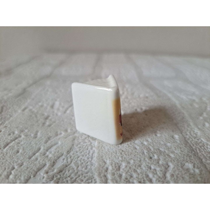 Boekje met Volkswagen combi bus, porselein 2.5x2.5x2.5cm - handgemaakt