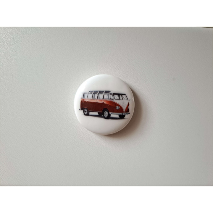 Volkswagen combi bus keukenmagneet, rond porselein D3xH0.5cm - keukenmagneten