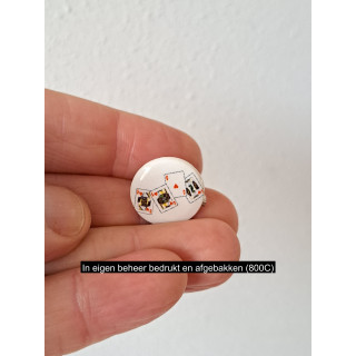 Speldje met speelkaarten, porselein D2xH0.5cm