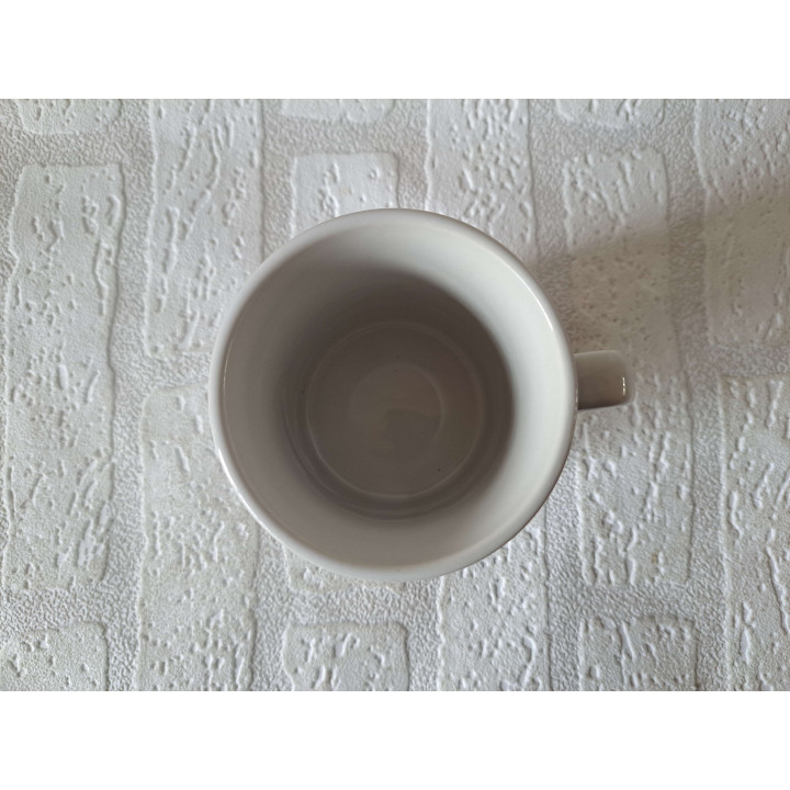 Beker mok met konijnen, porselein D8xH9.5cm - handgemaakt