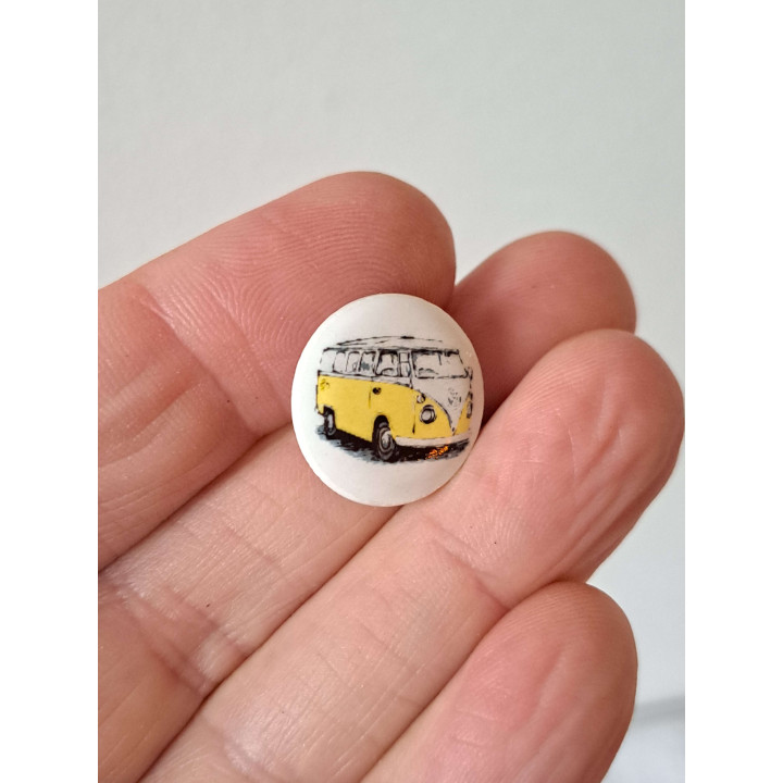 Volkswagen combi bus keukenmagneet, aardewerk D2xH0.2cm gl - keukenmagneten