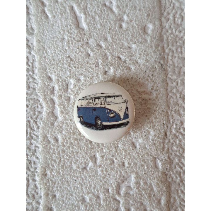 Volkswagen combi bus keukenmagneet, aardewerk D2xH0.2cm bw - keukenmagneten