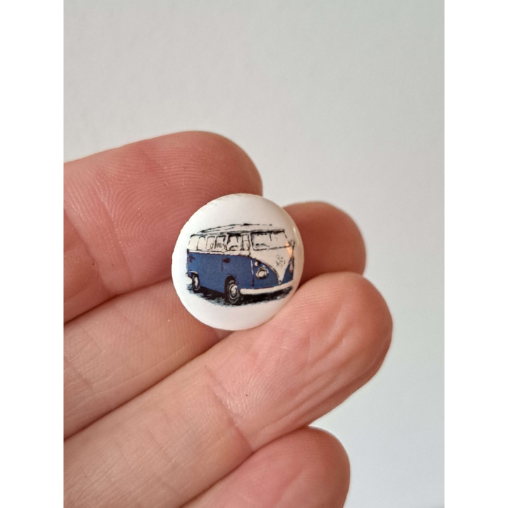 Volkswagen combi bus keukenmagneet, aardewerk D2xH0.2cm bw - keukenmagneten