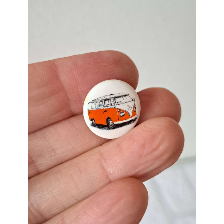 Volkswagen combi bus keukenmagneet, aardewerk D2xH0.2cm oe - keukenmagneten