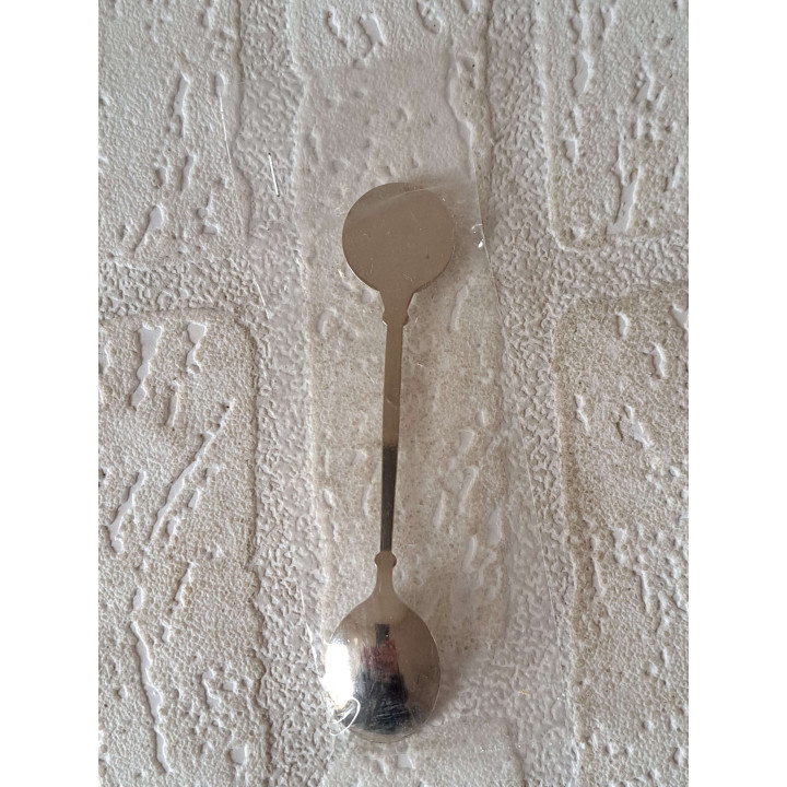 Theelepeltje zwarte Speelkaarten metaal - porselein 2x11.5cm - Verzamelobject