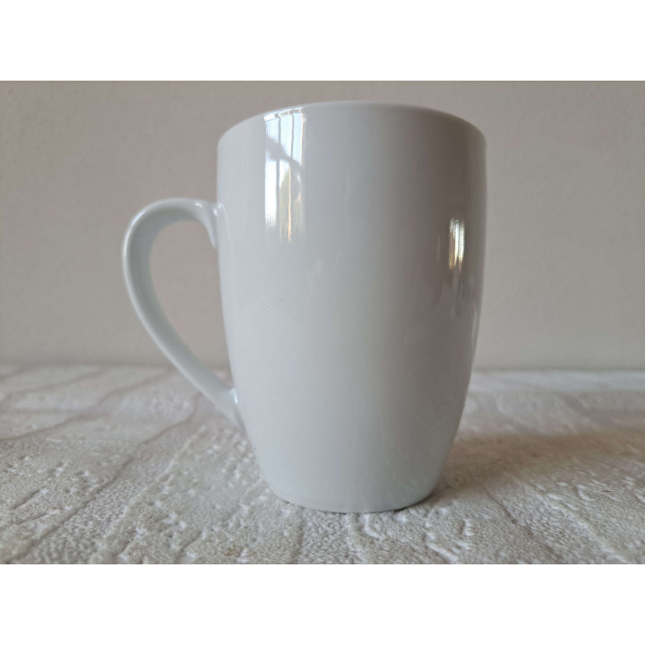 Mok beker met Joker speelkaart schoppen, Porselein D8xH10cm - handgemaakt